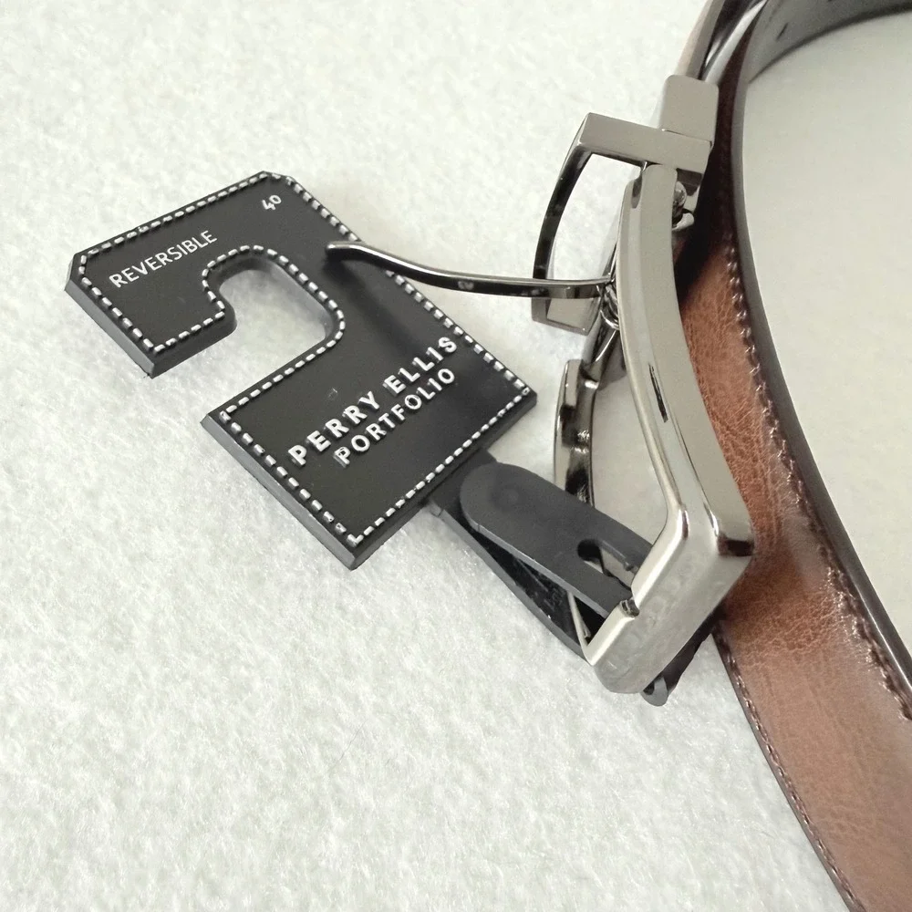 Perry Ellis Portfolio Reversible Leather Belt‎ Size 40 Brown Black NWT